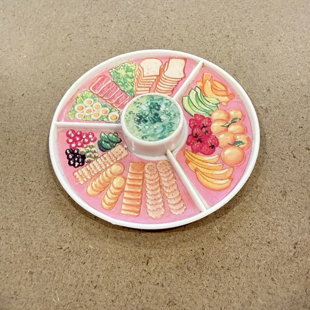VTG 80s Barbie Sweet‎ Roses Dining Room Table Turntable Replacement #7107 Food